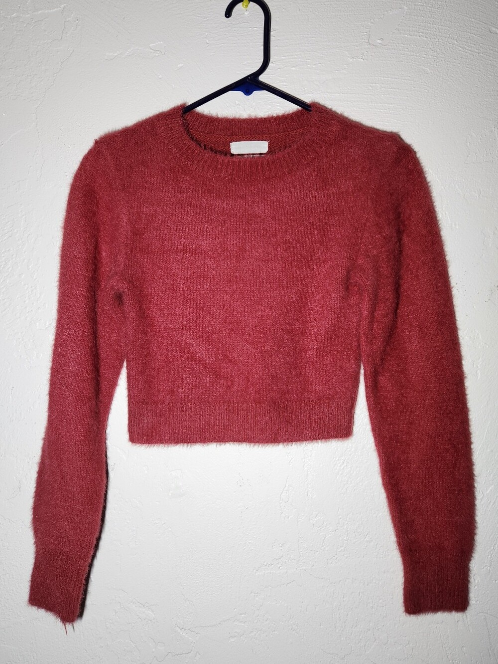 EUC Urban Outfitters Size Small Cropped Fuzzy Soft Crewneck Sweater